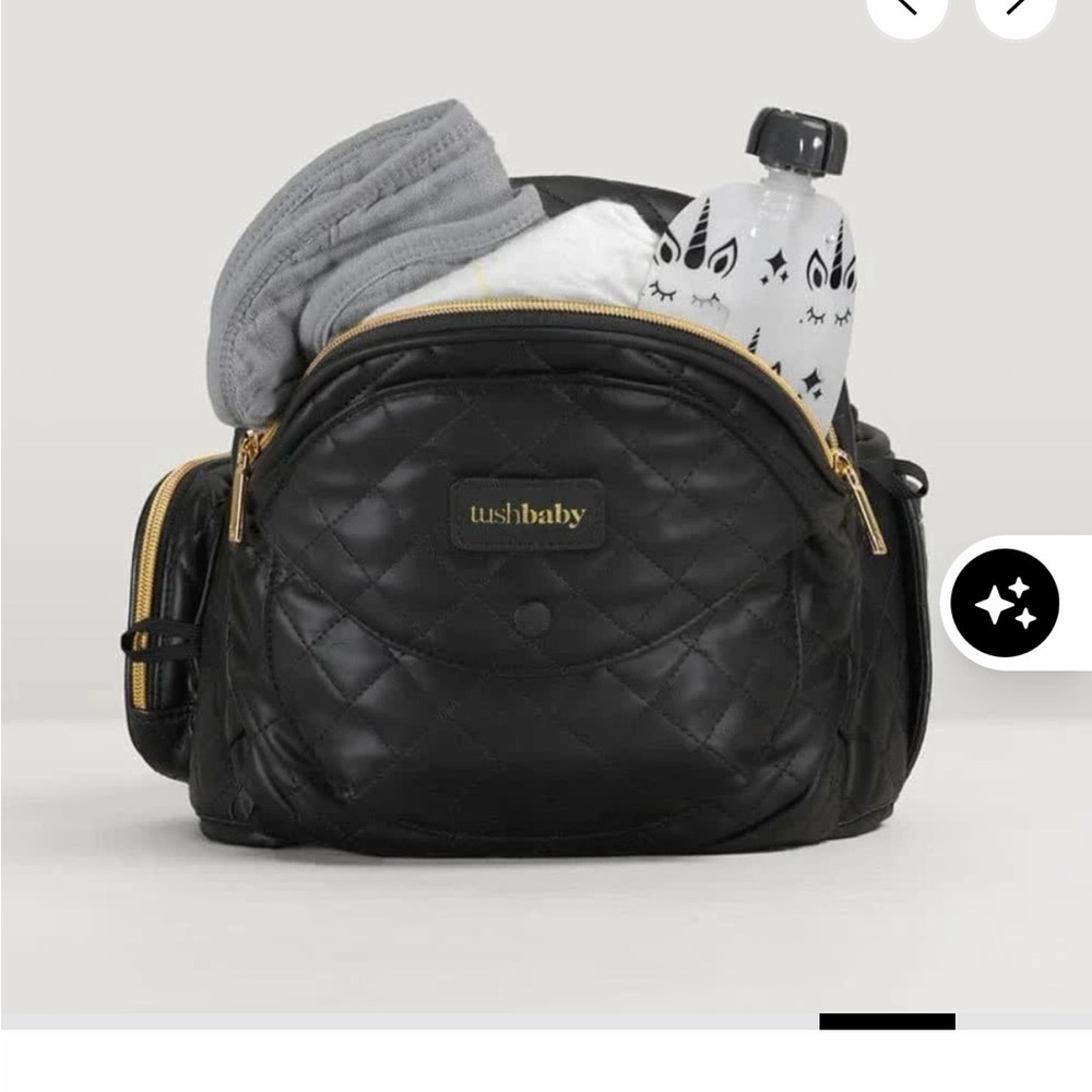 Tushbaby Black Quilted hip carrier